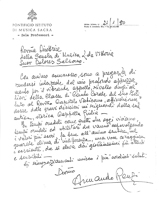 Lettera A.R. a Suor Dolores