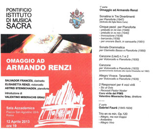Pontifical Institute of Sacred Music April 12 2013