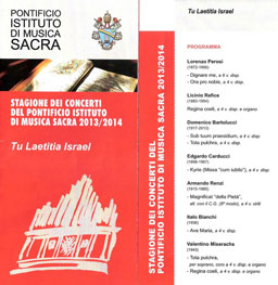 Pontifical Institute of Sacred Music 05/09/2014